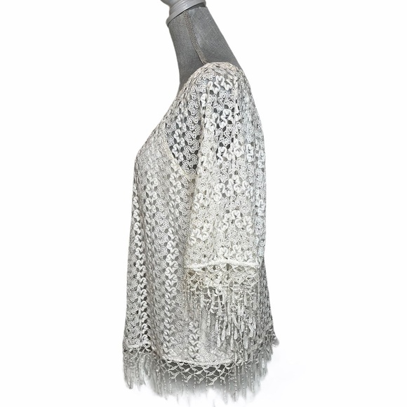 JOSEPH Ribkoff  White Lace Knit Top Style 172501 - Picture 5 of 15